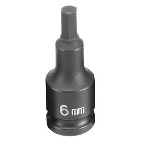 GREY PNEUMATIC Grey Pneumatic GRE1906M .38in. Drive Metric Hex Driver Impact Socket 6mm GRE1906M